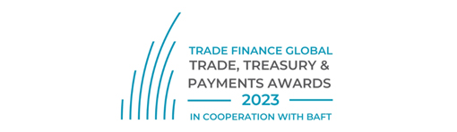 Logo des prix Trade Finance Global : Trade, Treasury and Payments 2024, en collaboration avec BAFT