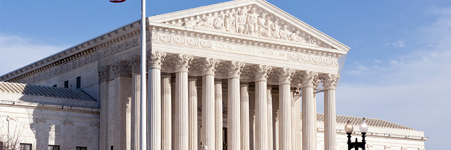 Exterior photo of the Supreme Court of the United States building in Washington D.C.